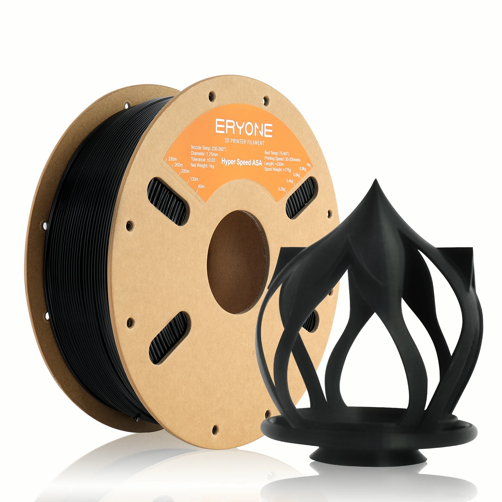Filament ASA Hyper Speed ERYONE 1KG pour imprimante 3D 1,75 mm +/-0,03 mm, Filament d'impression 3D ASA rapide, ASA Hyper Speed