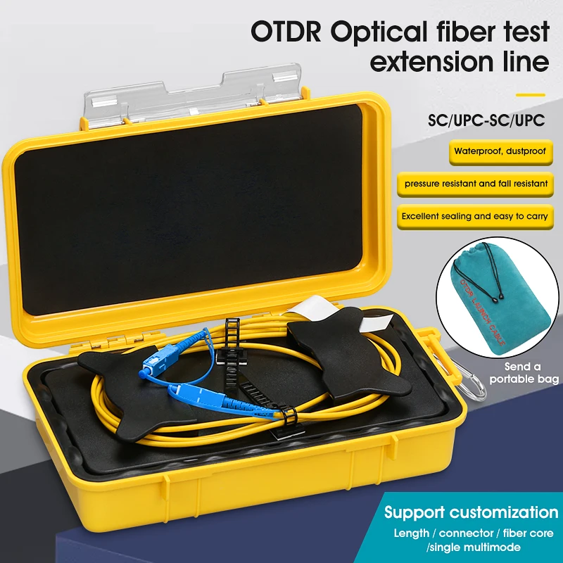 Customize COMPTYCO Fiber Optic OTDR Launch Cable Box 1310/1550nm 150M~2000M(optional) OTDR Dead Zone Eliminator SC/UPC-SC/UPC