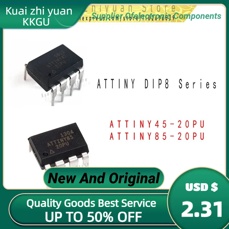 1PCS/Lot New And Original ATTINY85-20PU ATTINY85-20 ATTINY85 85-20PU ATTINY45-20PU ATTINY45 45-20PU DIP-8 In Stock