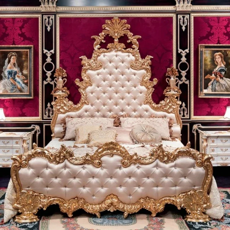 European Romantic Bed High Quality Aesthetics Bedroom Queen Unusual Trendy Bed Unique Wedding Comfortable Muebles Furniture
