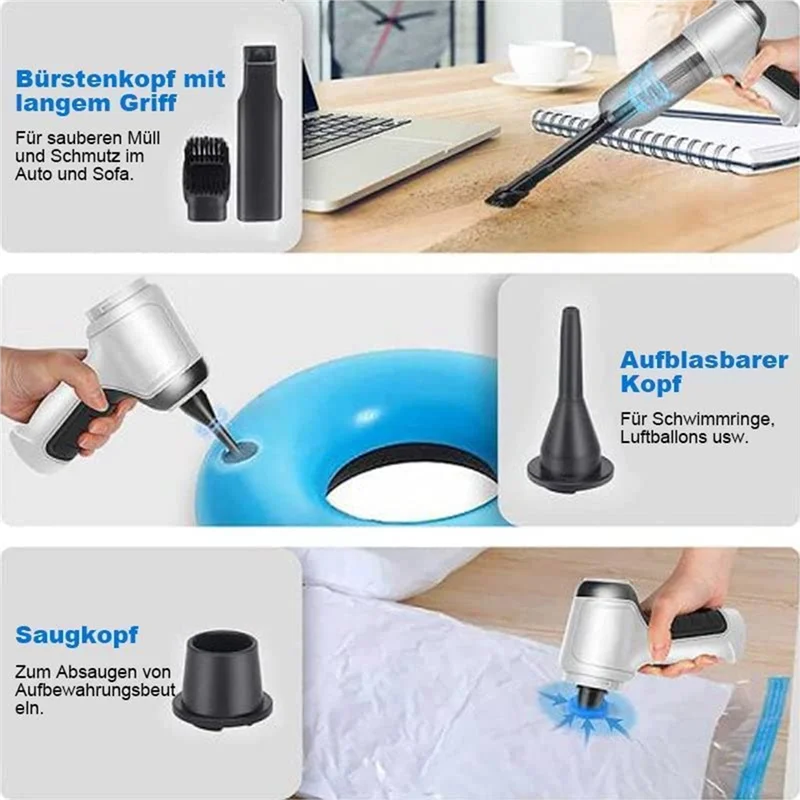 Komputerowa dmuchawa powietrza 3 w 1 Akumulatorowy odkurzacz samochodowy Cykloniczne ssanie