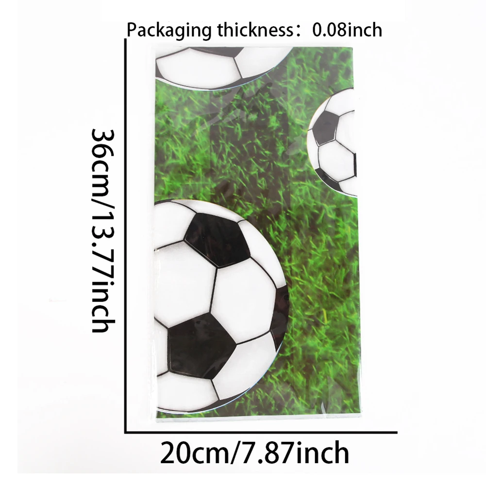 Party Decoration Football Tablecloth Party Table Cover 274*173 Cm Spill Resistant Disposable PE Vibrant Football Print