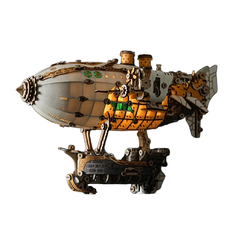How to cat fantasy airship DIY assemble 3d three-dimensional puzzle model mortise and tenon ornament building block