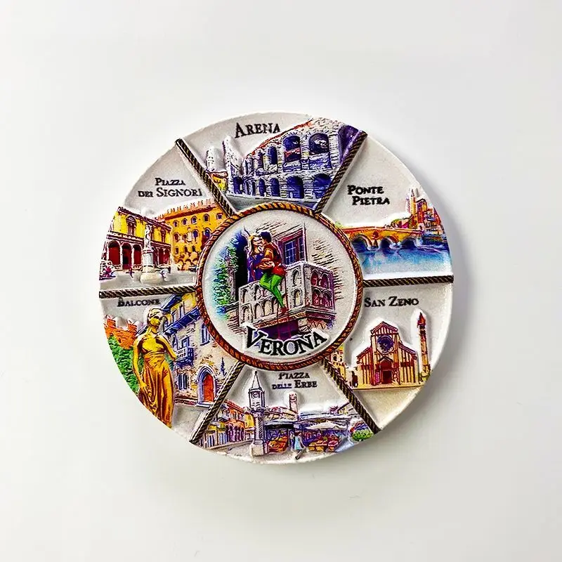 

Italy Verona 3D Magnetic Refrigerator Magnet round Disc Creative Travel Souvenir Tourist Gift Decor