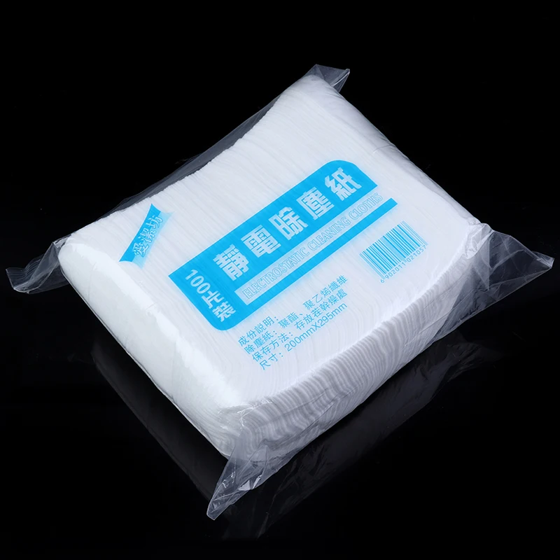 100pcs Disposable Electrostatic Dust Removal Mop Paper Home Kitchen Furniture Bathroom Tiles Cleaning Cloth Accessories