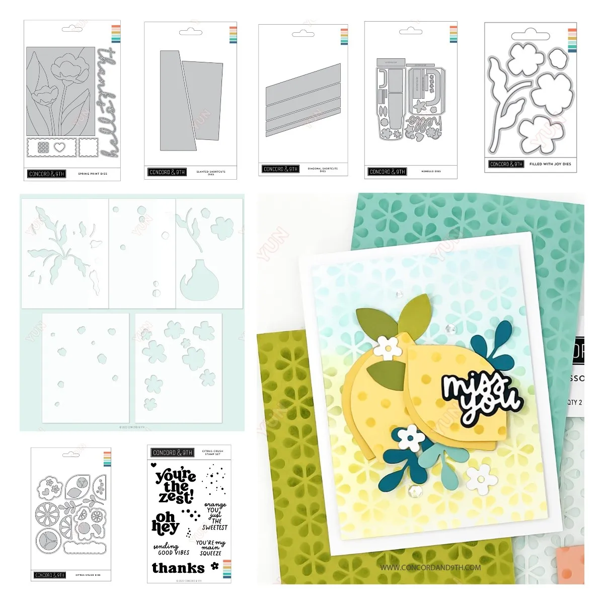 

H2 Hello Filled with Joy Dots Blossoms Citrus Crush Metal Cutting Dies Stamps Stencil Scrapbooking Decoration DIY Greeting Card