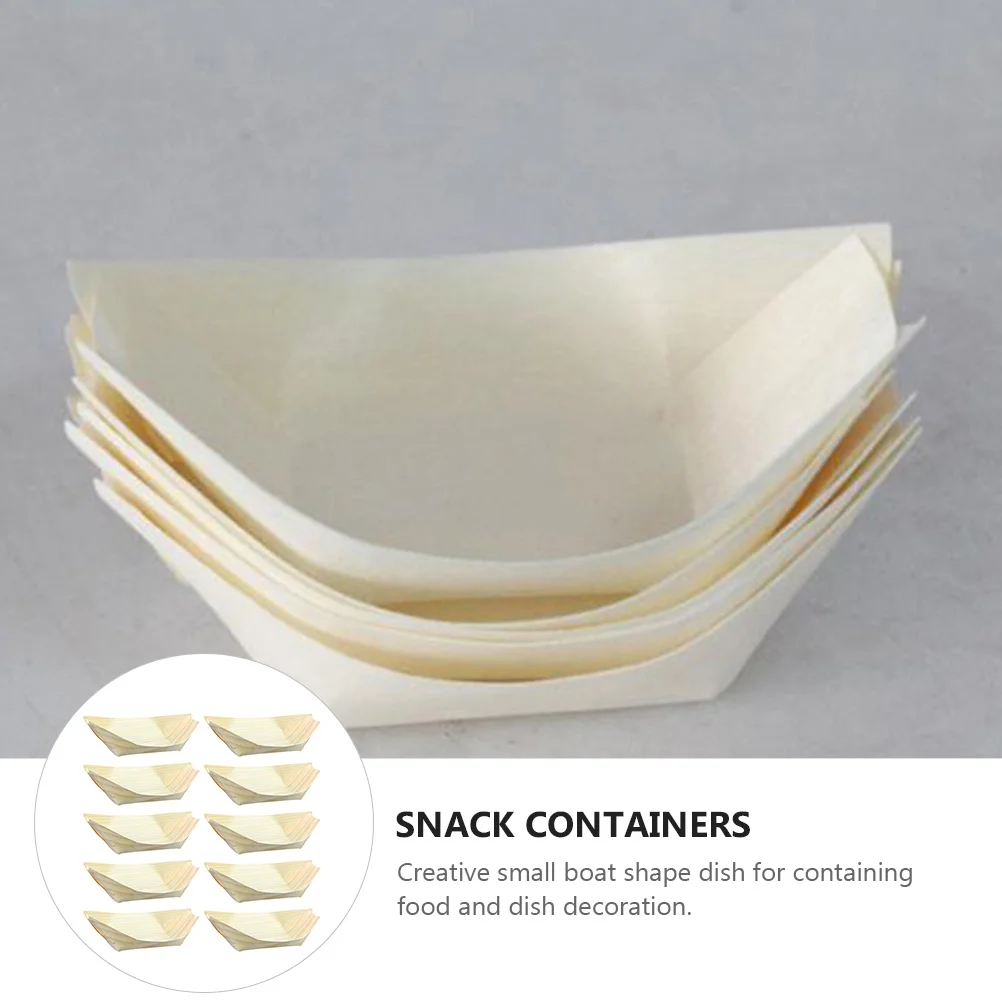 50 Pcs Mini Sushi Boat Large Food Container Japanese Style Tableware Suite Khaki Snacks