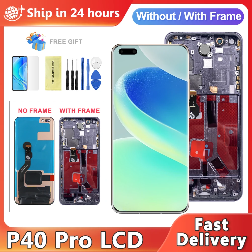 OLED p40 pro Screen For Huawei P40 pro ELS-NX9 ELS-N04 LCD Display Touch Screen Digitizer Assembly Replacement P40 pro Display