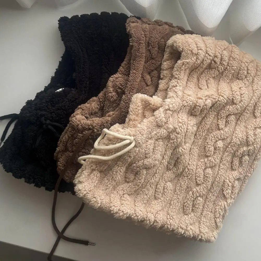 

Trendy Women Headwear Sherpa Hood Winter Hat Scarf Combo with Windproof Ski Face Covers for Men Women Fleece Neck for Hiking