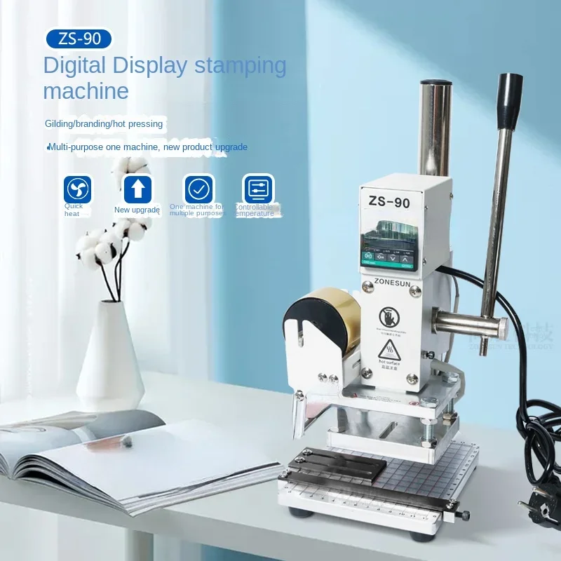 

Desktop Manual Stamping Machine Logo Trademark Indentation Brand Leather Printing Hot Printing Machine ZS-90