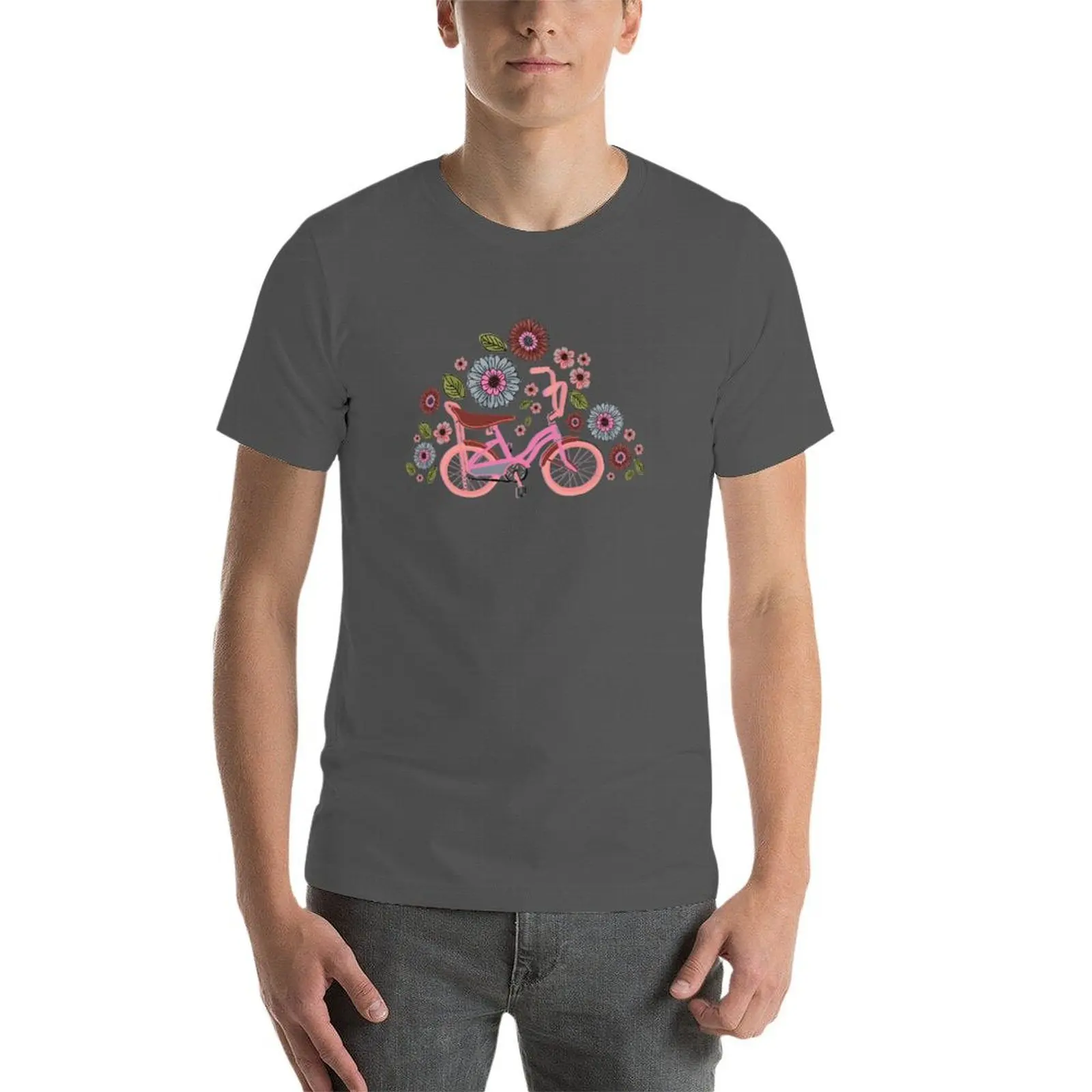 Afbeelding 5: Hippie Banana Bike jaren 1970 bloemen-roze T-shirt grappige t-shirts katoen zwart katoenen t-shirt effen voor man pakket T-shirt