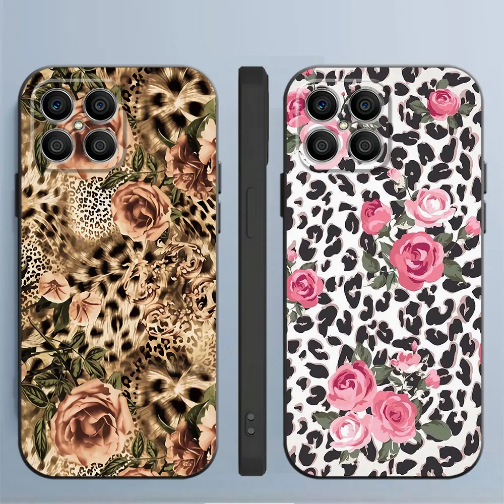 Creative leopard flower Phone Case for Honor X9a 5G 90 X8 4G X8a X7b X9b 5G X8b 70 90 8X X6 X7 X6a Magic5 Lite Silicone Cover