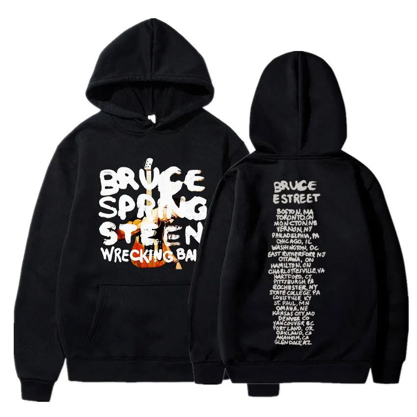 

Rock Singer Bruce Springsteen Wrecking Ball Tour Hoodies Men Women Fashion Vintage Sweatshirts Casual Loose Pullovers Fans Gift