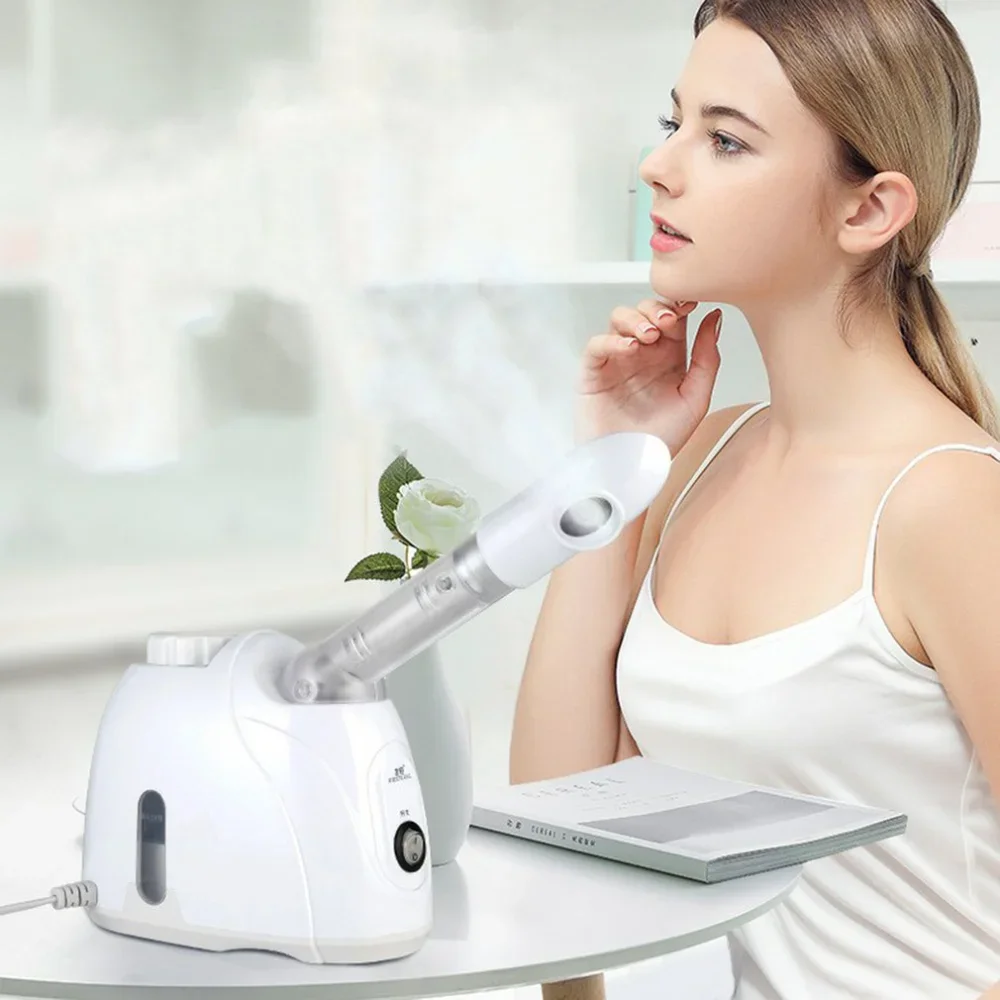 Facial Steam Evaporator Facial Hot Mist Sprayer Nano Ozone Humidifier Moisturizes Skin Pore Cleansing Sauna Spa Face Steamer