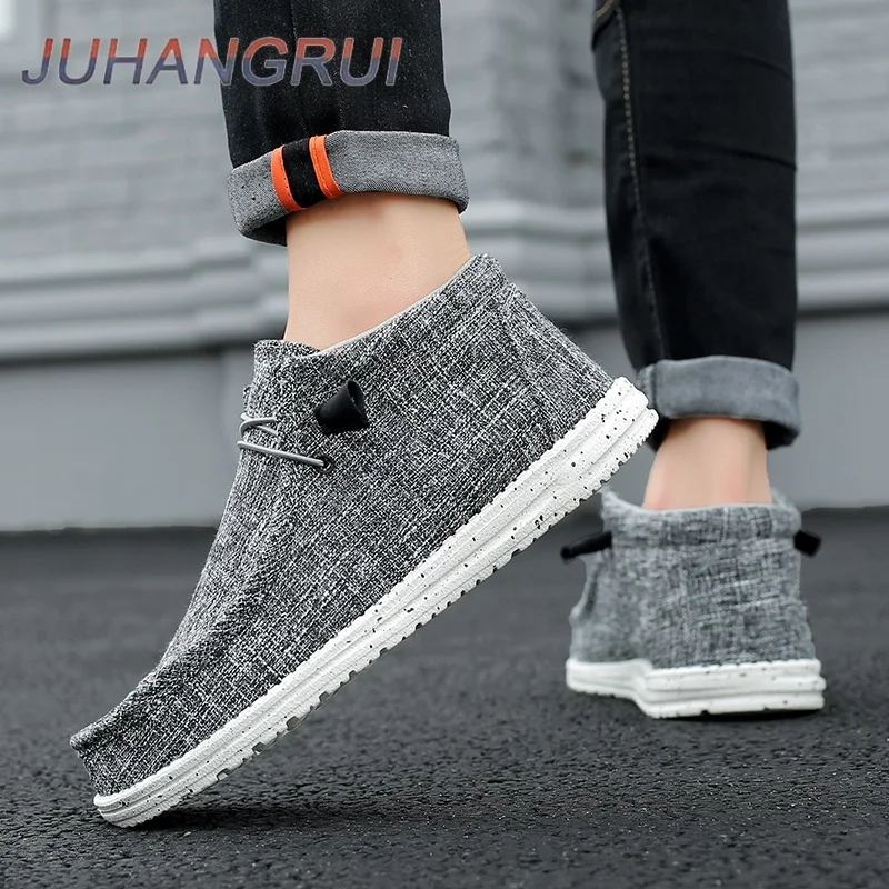 メンズカジュアルウォーキングシューズ通気性軽量キャンバスシューズローファーメンズアウトドアノンスリップソフトソールスニーカー耐摩耗性