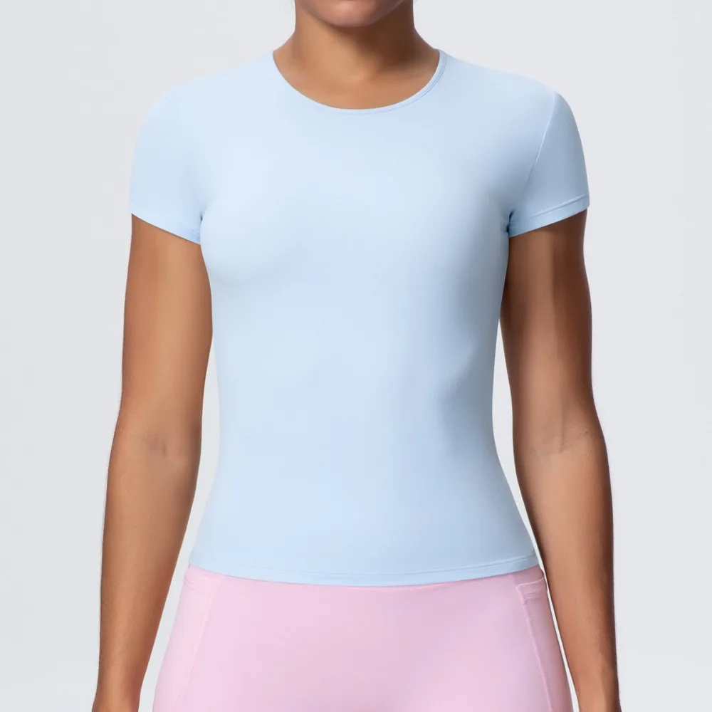 

Однотонная спортивная футболка для йоги для женщин, облегающая, с высокой талией, дышащая, для бега