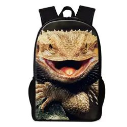 Sac à dos imprimé dragon barbu mignon pour enfants, cartable décontracté pour adolescents, sacs à main initiés, sacs d'école pour garçons et filles