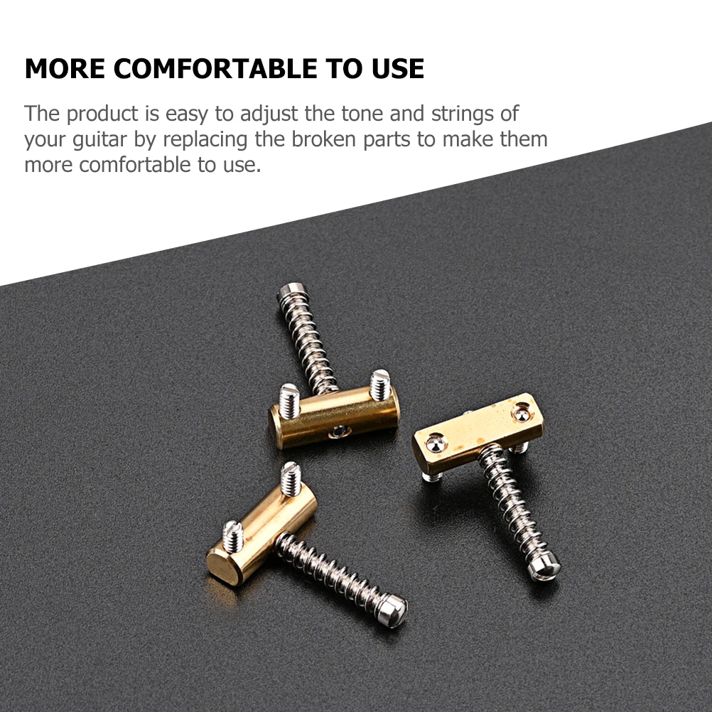 

3Pcs Copper Saddle Screw Spring Guitar Parts High Durability Not Easy to Deform Easy to Use for Guitar Bridge Installation