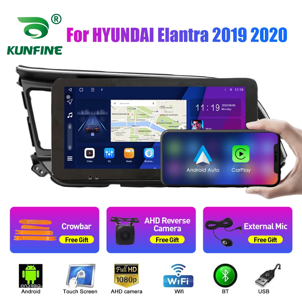 

10,33-дюймовый автомобильный радиоприемник для HYUNDAI Elantra 2019 20 2Din Android, восьмиядерный автомобильный стерео DVD, GPS-навигатор, плеер, QLED-экран Carplay