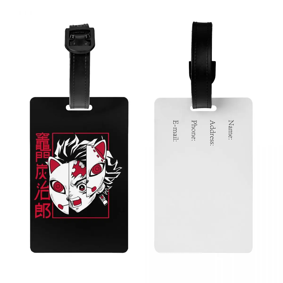 Tag bagagem com o nome do cartão de identificação, Tag bagagem, Demon Slayer, Kimetsu No Yaiba, Kamado Tanjirou, Privacy Cover, Personalizado