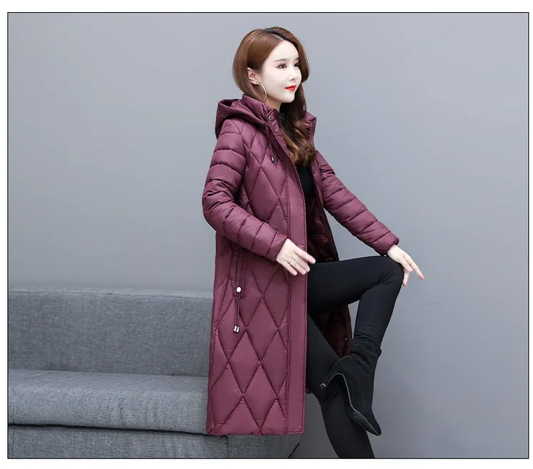 Long Parkas For Women Overcoat New Hooded Thicken Down Cotton Jacket Warm Winter Coat Middle Aged Mother Quilted Jacket 5XL