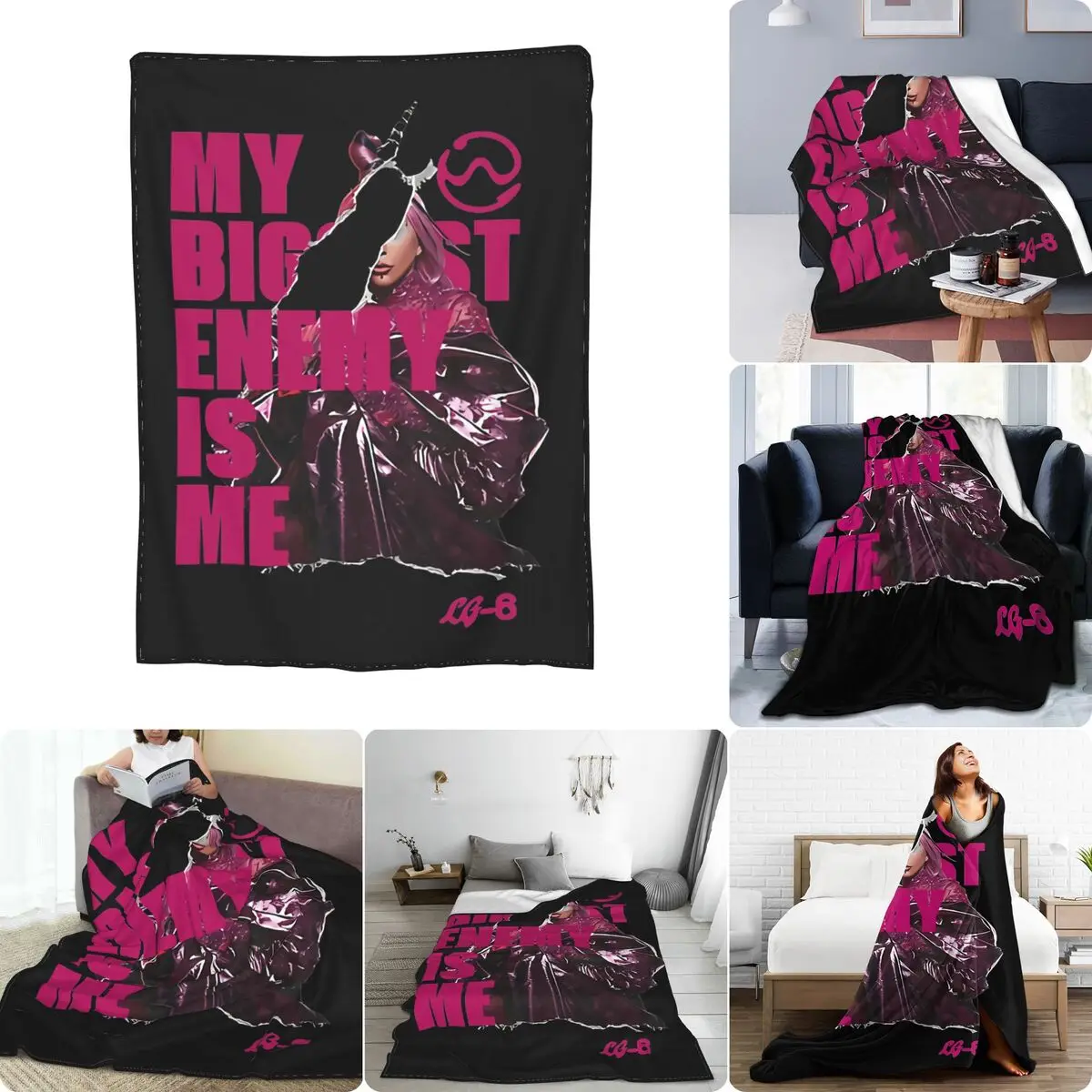 My Biggest Enemy Is Me Lady Gaga Singer Chromatica Album Ultra-Soft Micro Fleece Blanket Autumn