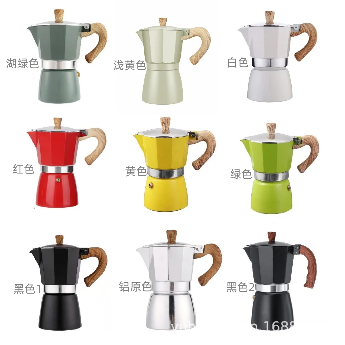 

Кофеварка Мока (150 мл/300 мл) с винтажной деревянной ручкой, классический итальянский кофейник, кухонные принадлежности, аксессуары для кафе