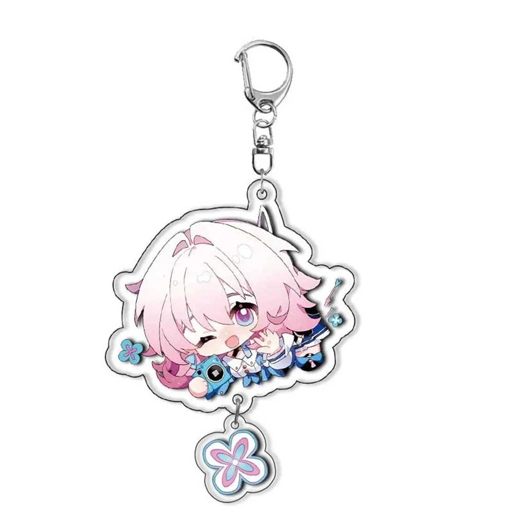 Q Versie Anime Honkai Star Rail Sleutelhanger dan Heng Bronya Rand Asta Herta Himeko Figuur Nieuw Spel Acryl Sleutelhanger Chaveio Voor Fan