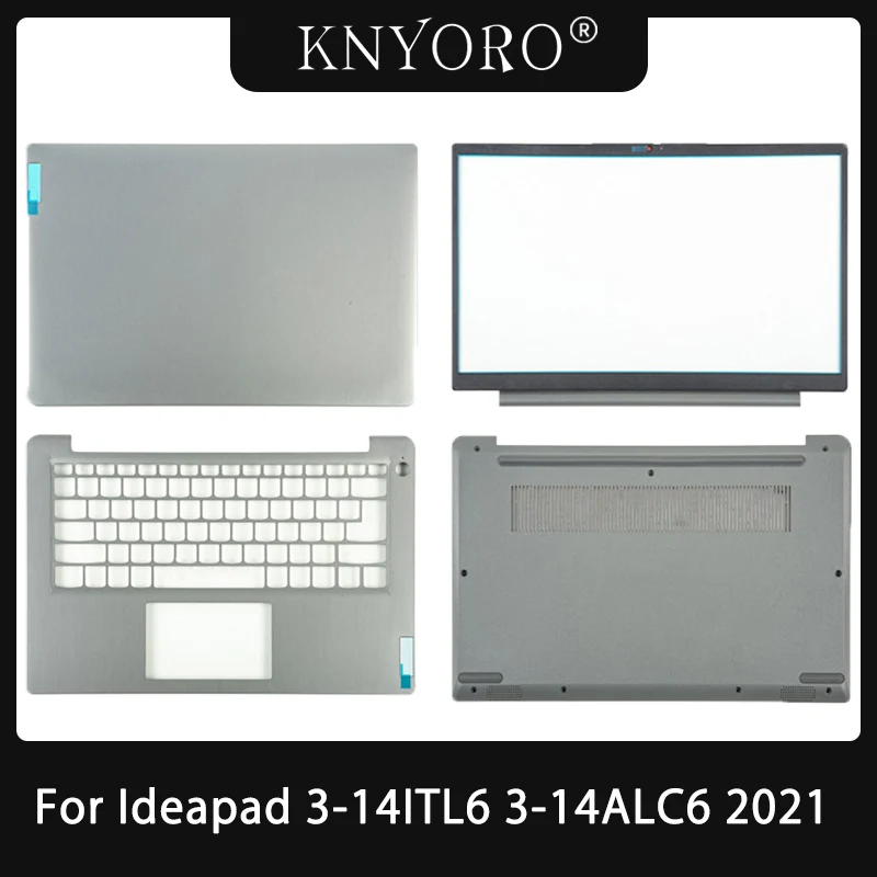 New For Lenovo Ideapad 3-14ITL6 3-14ALC6 2021 Lcd Back Cover Front Bezel Palmrest Bottom Case Laptop Accessories Top Body Silver