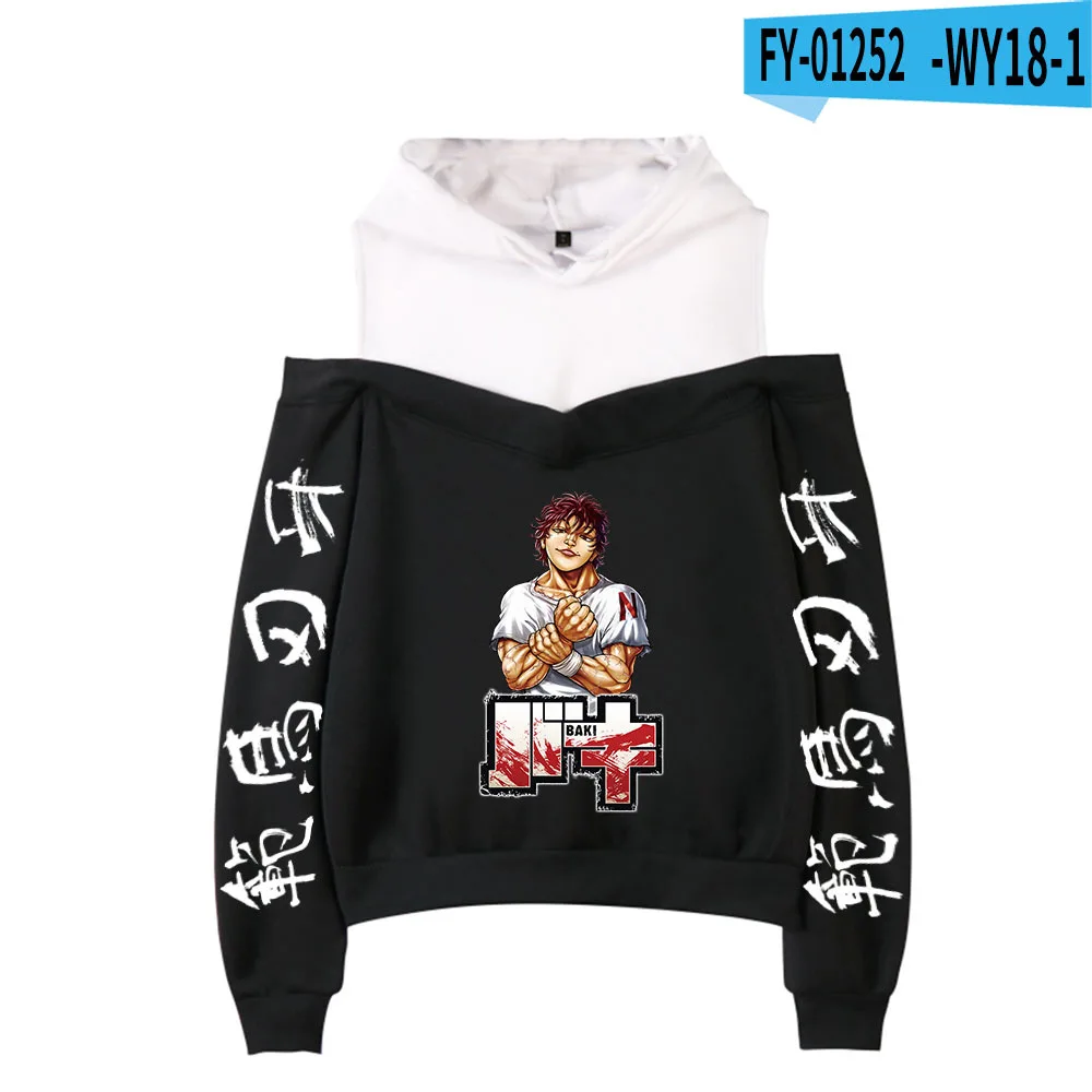 Anime Nhật Bản Baki Các Grappler Hanama Yujiro Nữ Hoodie Nỉ Thời Trang Dây Đeo Vai Giả 2 Mũ Trùm Đầu