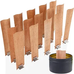 10pcs/set S-Shaped Wooden Candle Wicks Eco-friendly Smokeless Big Flame Wooden Wax Core & Base Clamp Candle Jar DIY Candle Kit