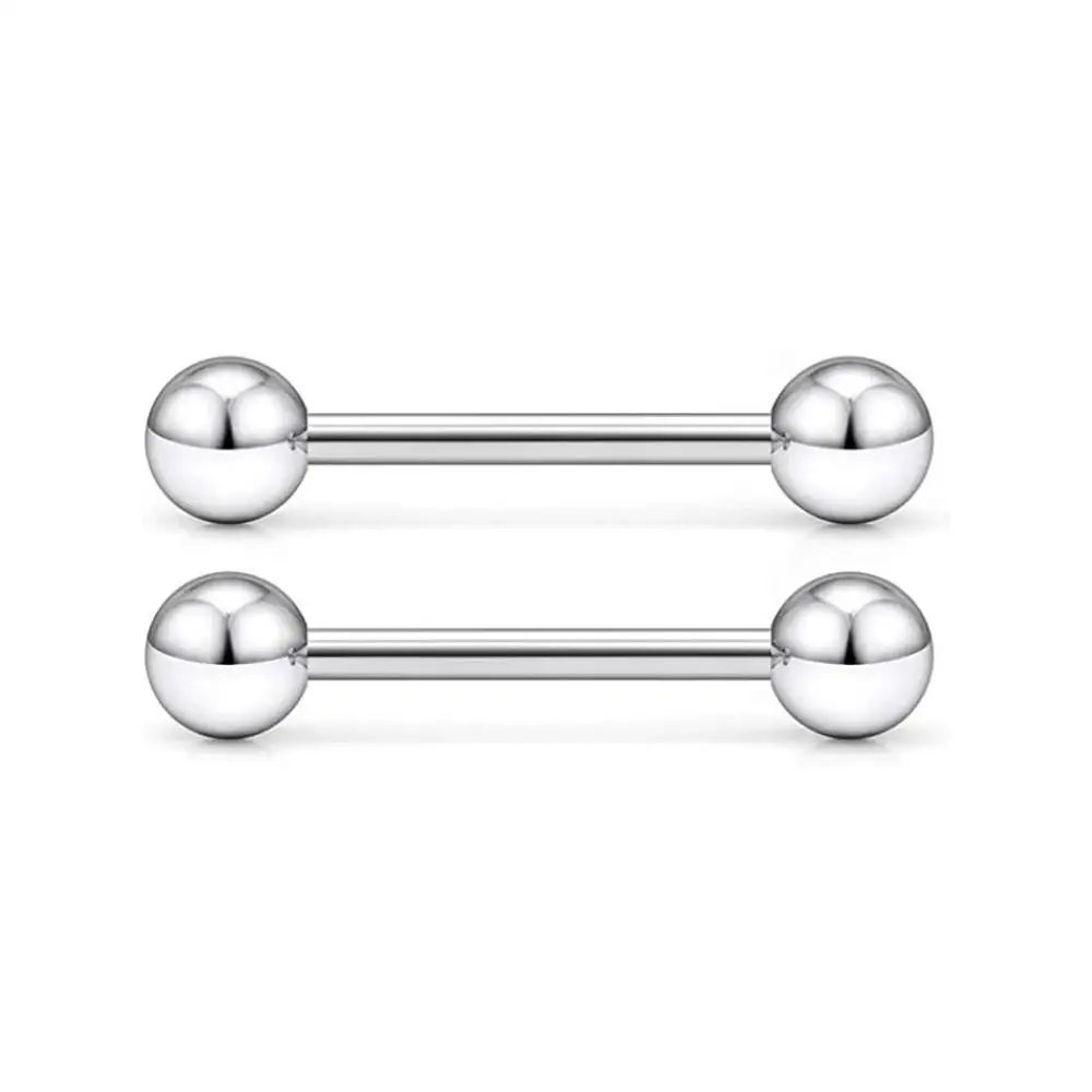 14G Tongue Rings Surgical Steel Straight Barbell Nipplerings Nipple Body Piercing Jewelry Long Barbell Bridge Tongue Rings