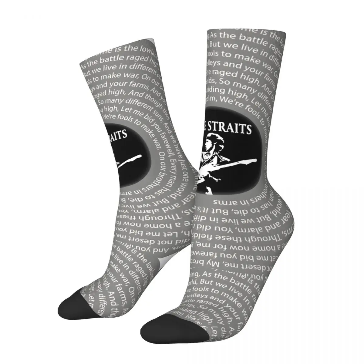 

Mist Covered Mountains Vinyl Sock for Men Hip Hop Vintage Dire Straits Happy Quality Pattern Printed Boys Crew Sock Casual Gift