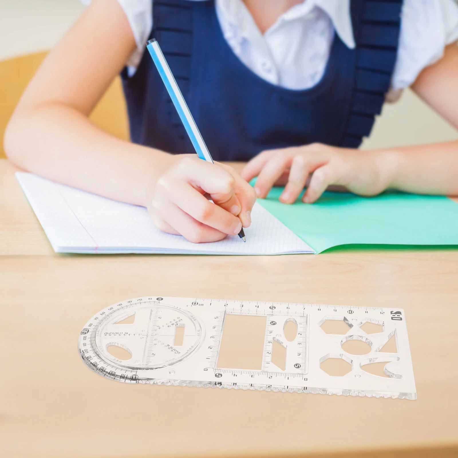 Drawing Template Plastic Ruler Multi-Functional Student Drafting Stencil for Architecture Engineering Office School Supply