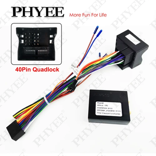 Imagen 1 del producto Adaptador de arnés Quadlock CAN Bus Box coche Android Cable conector de clavija de 16 pines para VW Golf Mk5 MK6 Passat B6 B7 Leon Octavia 2