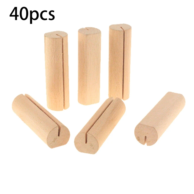 Base de support de carte de place en bois durable, base de support de numéro de table, adaptée aux fêtes de mariage à la campagne, 40 pièces