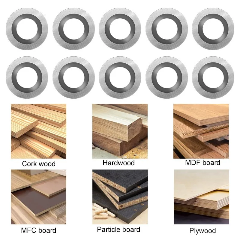 Round Carbide Insert Cutter 10pcs 15mm(3/5\'\') x2.5mm 30 Degress Cutter for Wood Lathe Turning Hollower Tool 12x2.5mm 30D