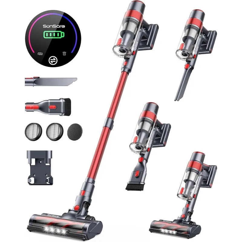 

home.Cordless Vacuum Cleaner, 450W 40Kpa Stick Vacuum with Touch Screen, 55 Mins Runtime Rechargeable Vacuum, Lightweight Powerf