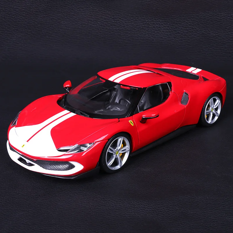 Bburago 1:18 Ferarri 296 GTB coche modelo Ferrari 296 GTB Assetto Fiorano coche de aleación FERRARI coche deportivo fundido a presión juguete para regalo de carreras