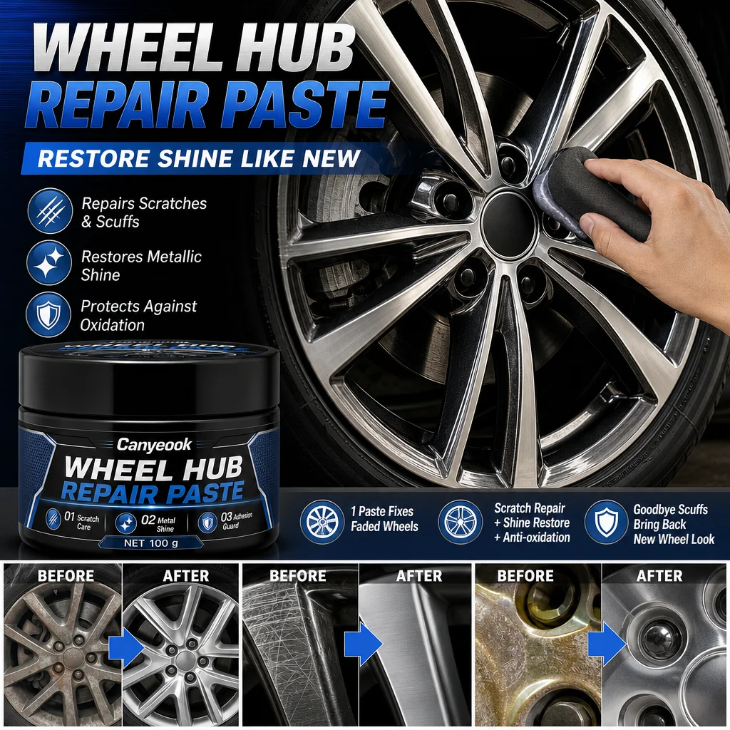 CANYEOOK Wheel Hub Repair Paste 100g - Fix Scratches Scuffs Restore Metal Shine Anti-Oxidation for Alloy Steel Rims