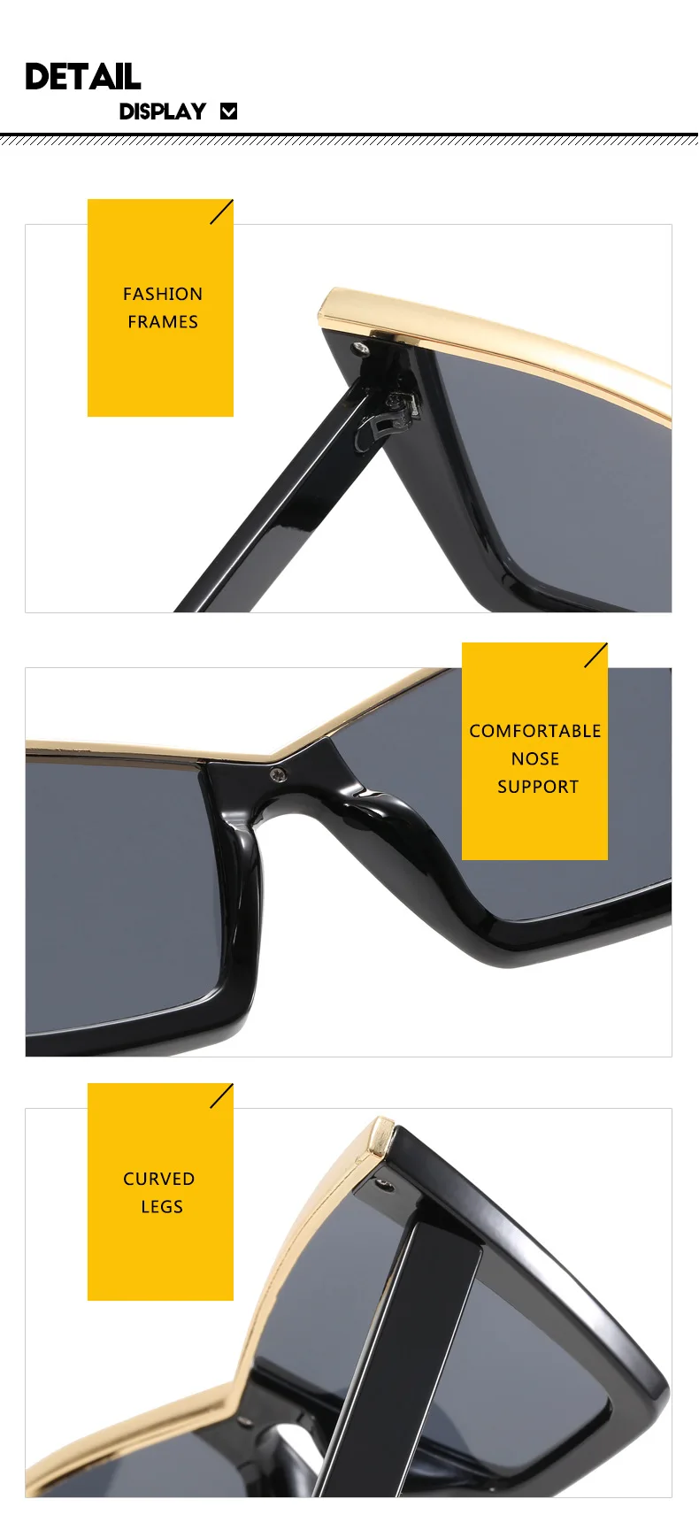 Vintage Oversized Cat-Eye-Sonnenbrille für Damen, Luxusmarken-Designerbrille, Sommer-Reise-Fotografie-Sonnenbrille, Herren, UV400 – Detail 14
