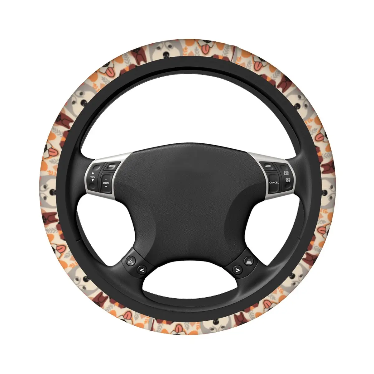 Car Steering Wheel Covers Husky Beagle Mastiff Pug Poodle Shi Tsu Saint Bernard Animal Dog Lover Auto Colorful Car Accessories