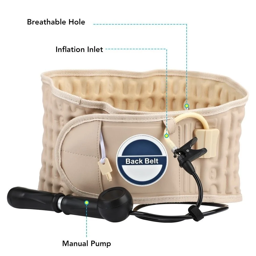 Inflatable waist belt, waist disc protruding belt care, stretching and fixing