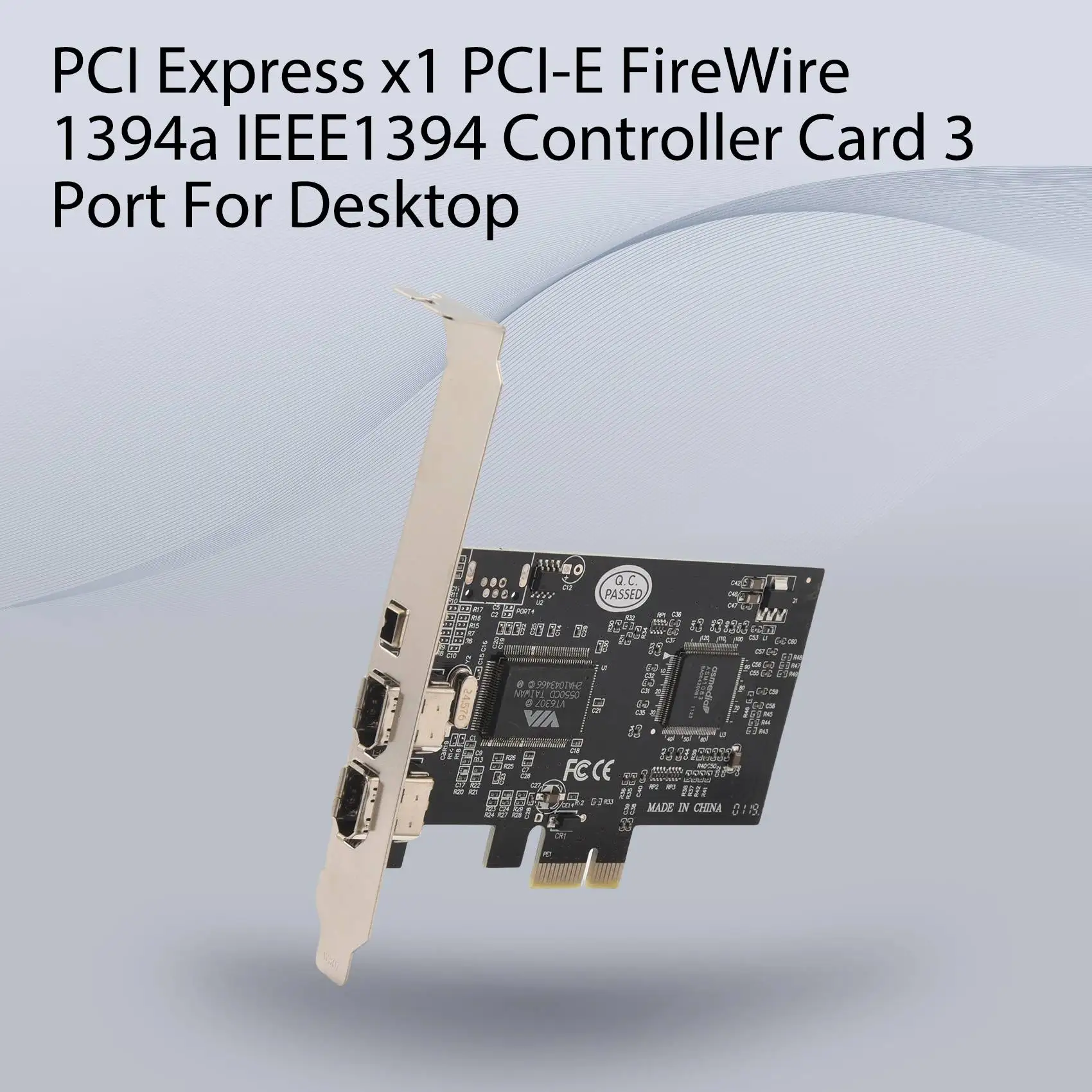 A01R PCI Express x1 PCI-E FireWire 1394a IEEE1394 Controller Card 3 Port For Desktop