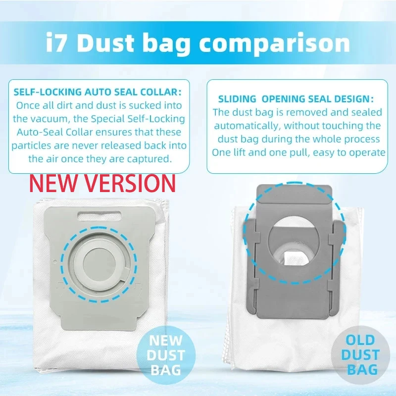 Dust Bag For iRobot Roomba i7 i7+/i7 Plus E5 E6 E7 / S9 S9+ / i3+ / i4 i4+ / i6 i6+Robot Vacuum Cleaner Accessories Dust Bags