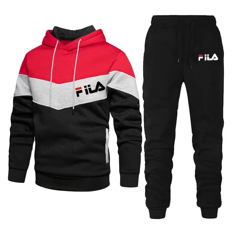 Chándal de otoño para hombre, conjunto informal para correr, ropa deportiva con capucha, chaquetas y pantalones, conjuntos de 2 piezas, traje deportivo para correr de Hip Hop