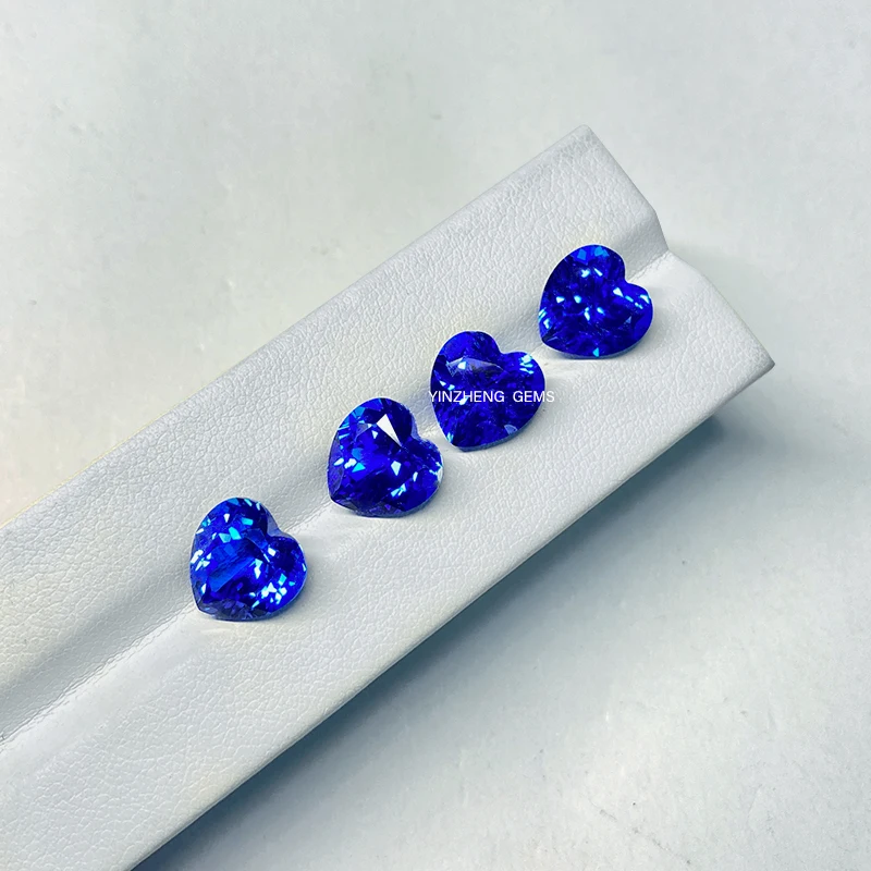 Heart shape Lab grown high quality gem Loose gemstone Cobalt Spinel for earrings Jewelry making material