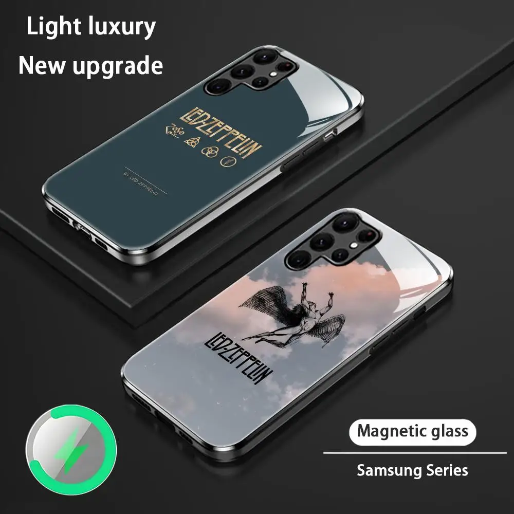 Brand Phone Case For Samsung S26 S25 S24 S23 S22 S21 S20 Plus Ultra L-Led Z-ZeppelinEs-S Glass Magnetic Case