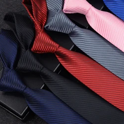 Jacquard Woven Classic Mens Tie 8cm Necktie Solid Green Red Black Suits Ties For Man Business Wedding Party Gift