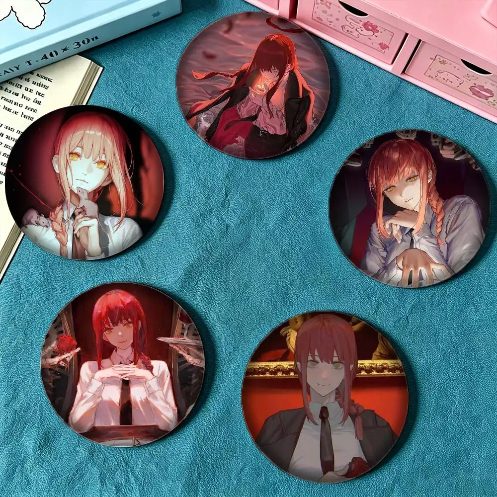 C-Chainsaw Man Makima 25 32 44 58 75mm Badges Personalized Round Brooches Pins Accessory Gift